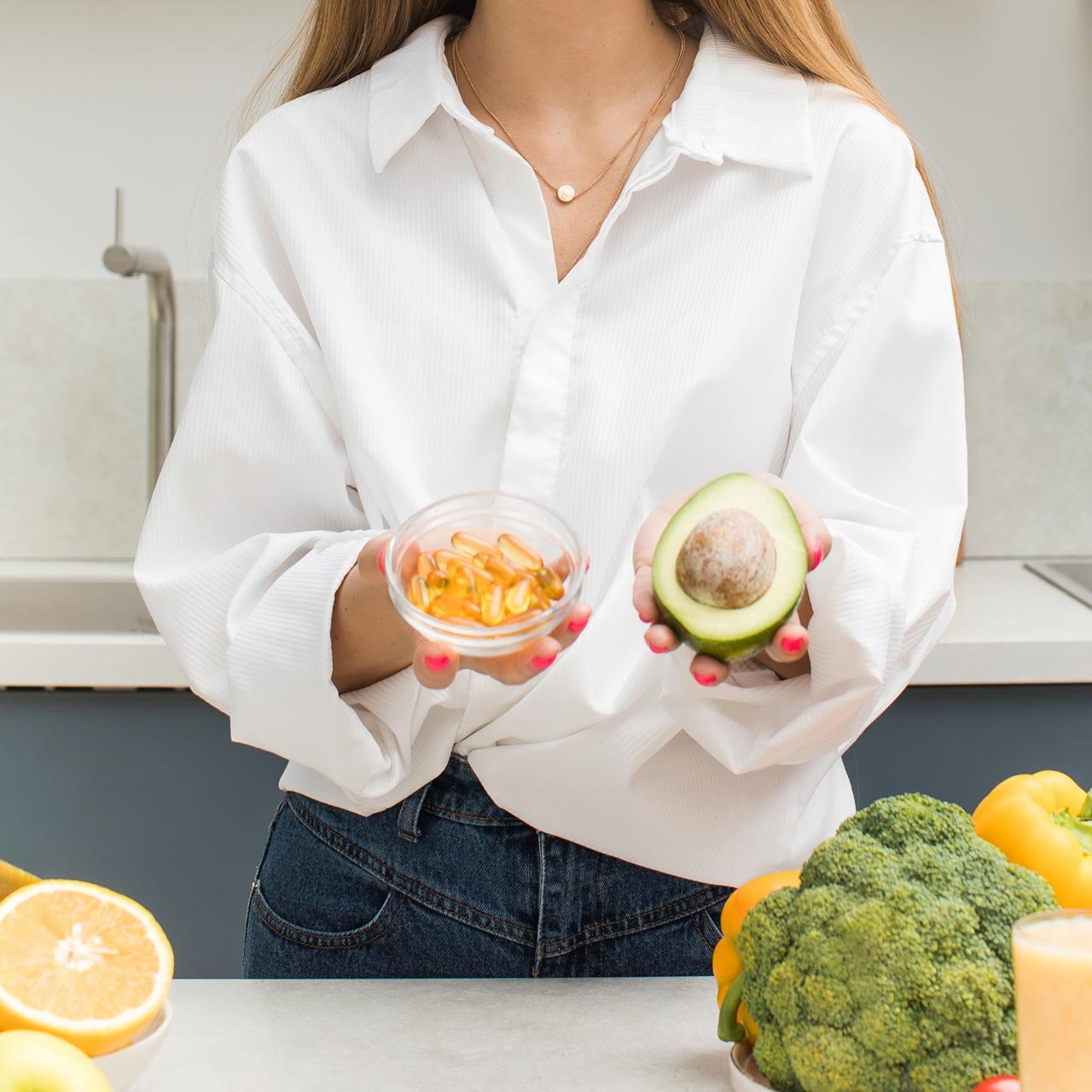 Woman Holding Avocado